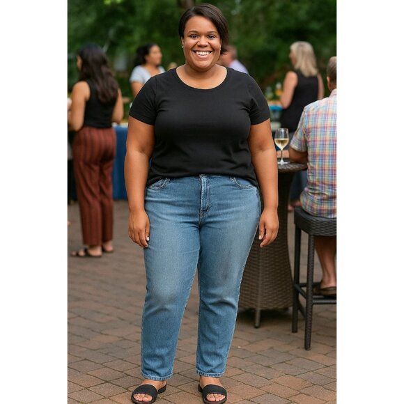 Avenue Plus Size 18 Tall Jeans Denim Light Blue Full Length Stretch Relaxed Fit - Picture 10 of 10